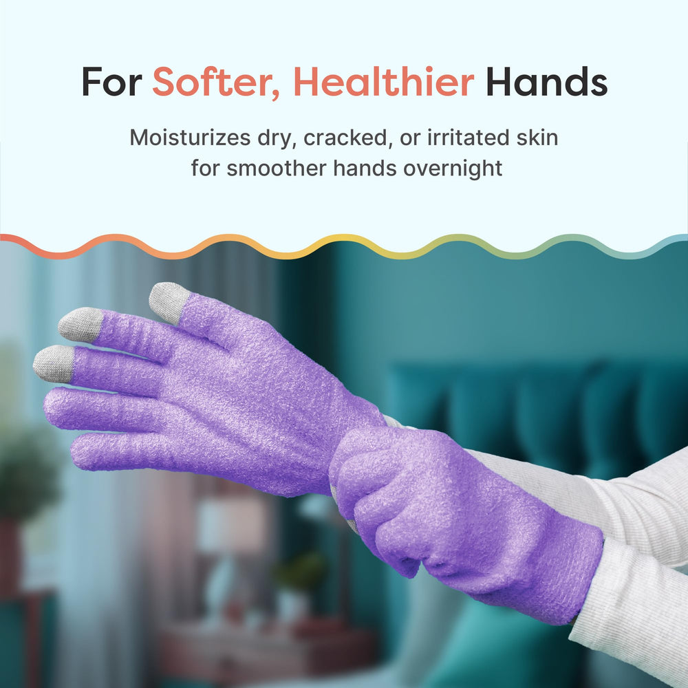 Gants ZenToes gel infusé huile d'olive pour hydratation en profondeur.