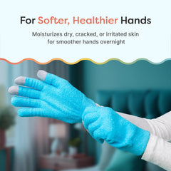 ZenToes Gants hydratants mains sèches - démonstration d'application sur la paume.
