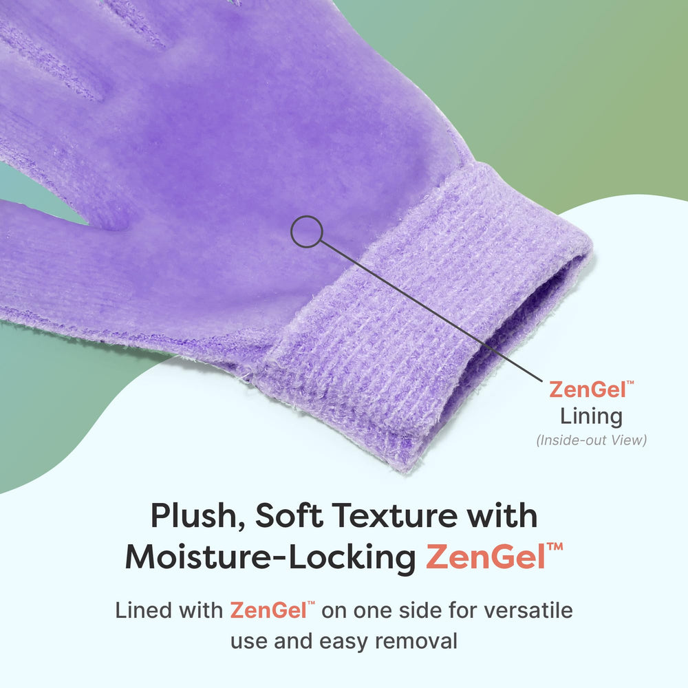 Gants ZenToes nuit pour apaiser peau irritée et sèche.