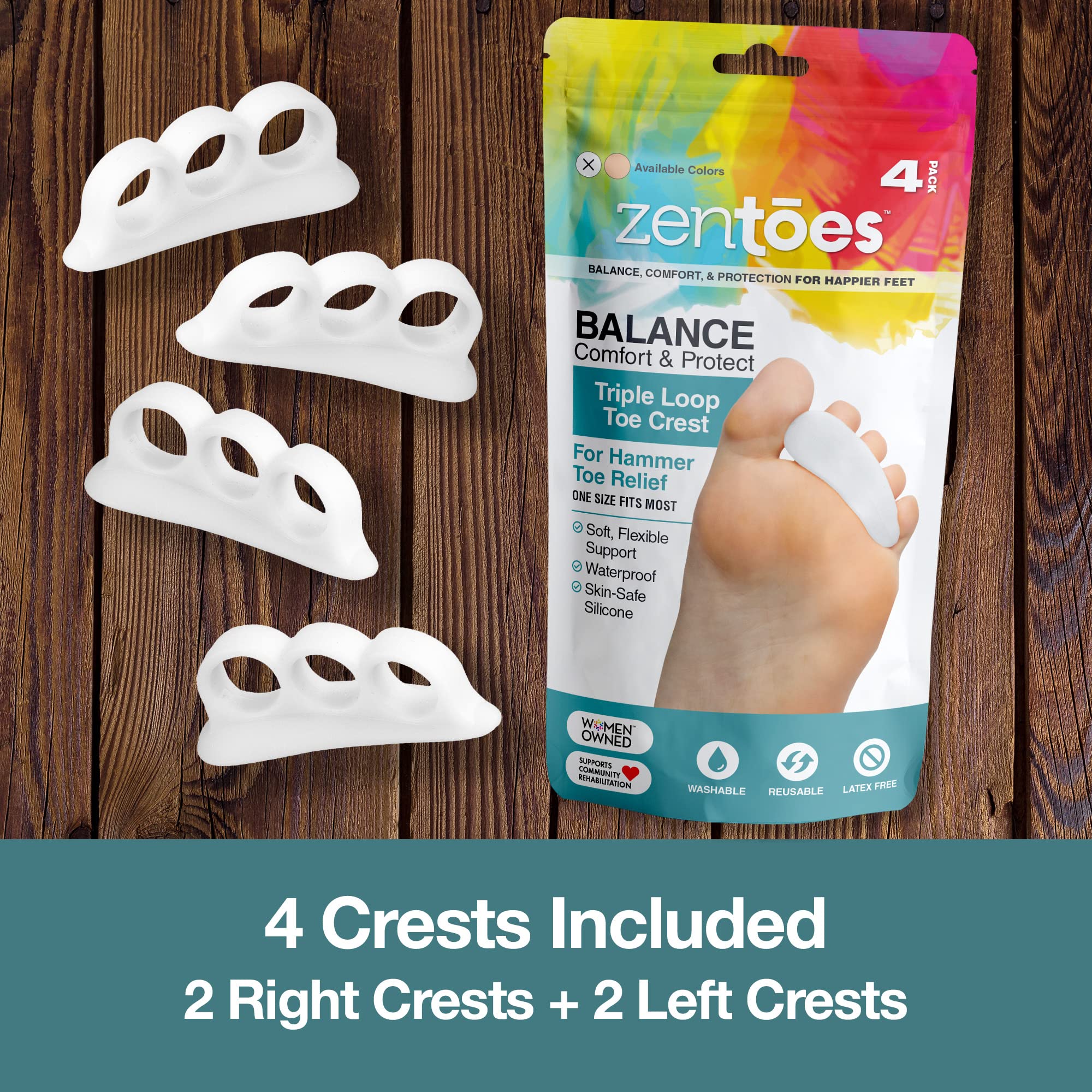 ZenToes pack inclus: deux paires pour toujours en réserve.