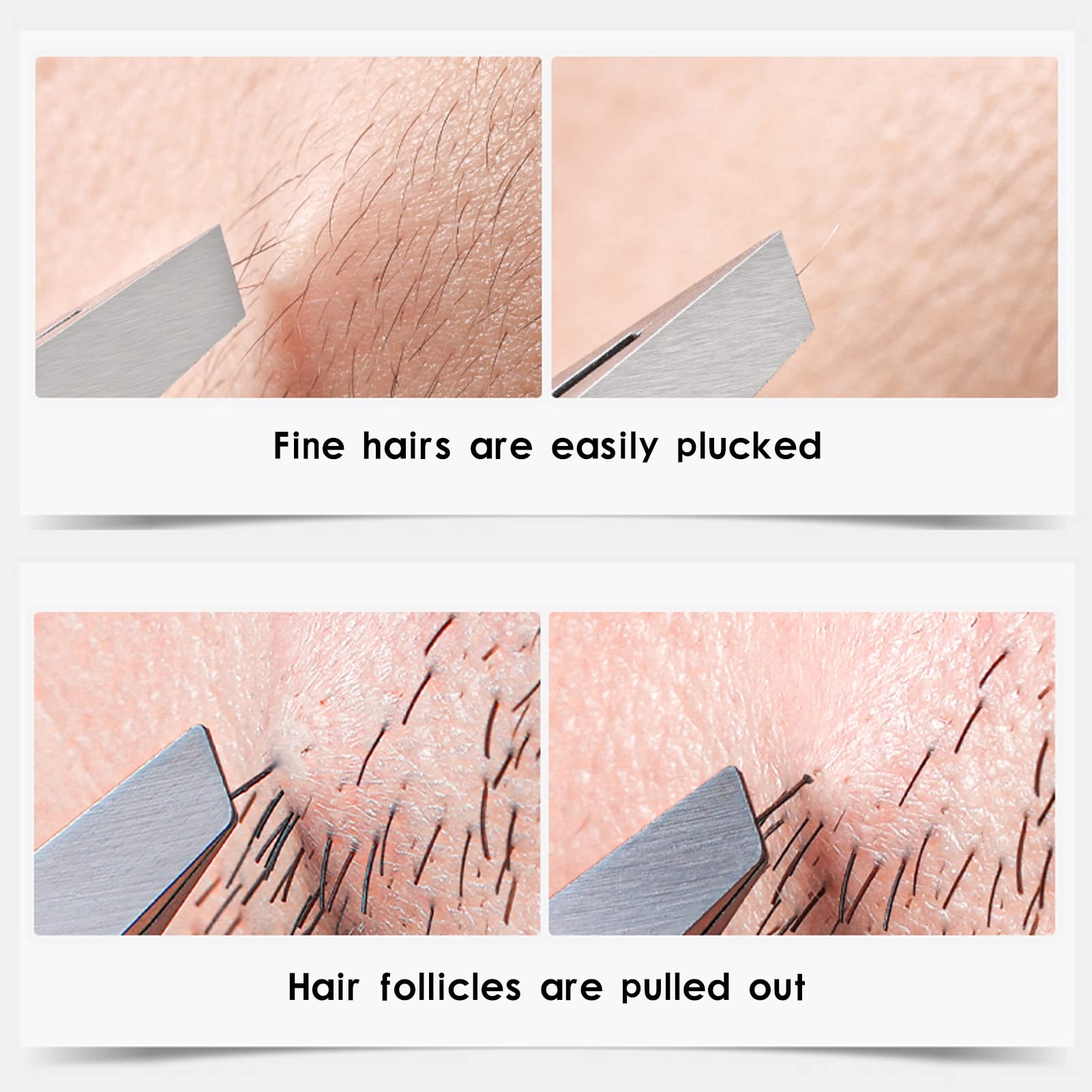ZERNBER pinces-sourcils plat, étui de rangement inclus pour voyage propre