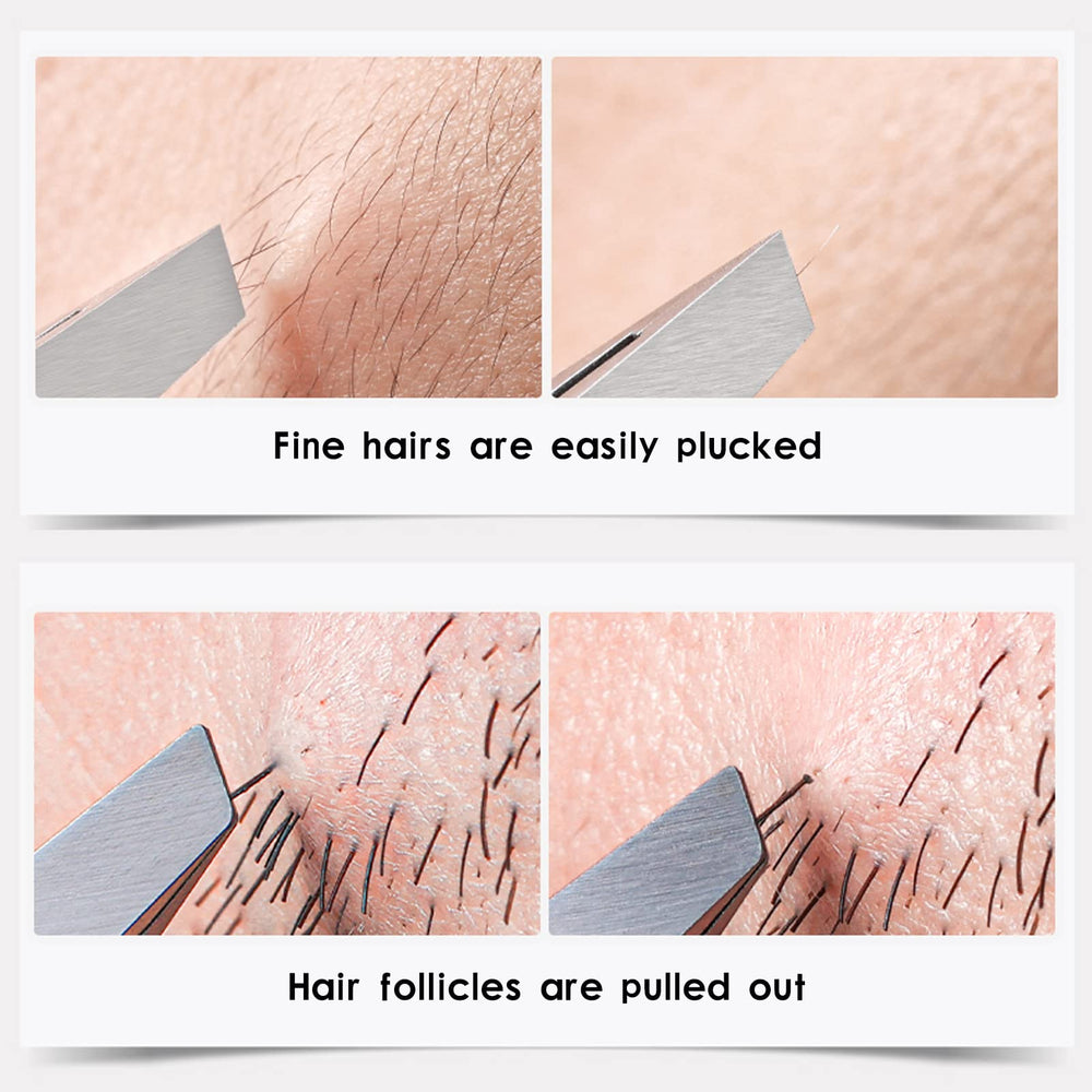 ZERNBER pinces-sourcils plat, étui de rangement inclus pour voyage propre