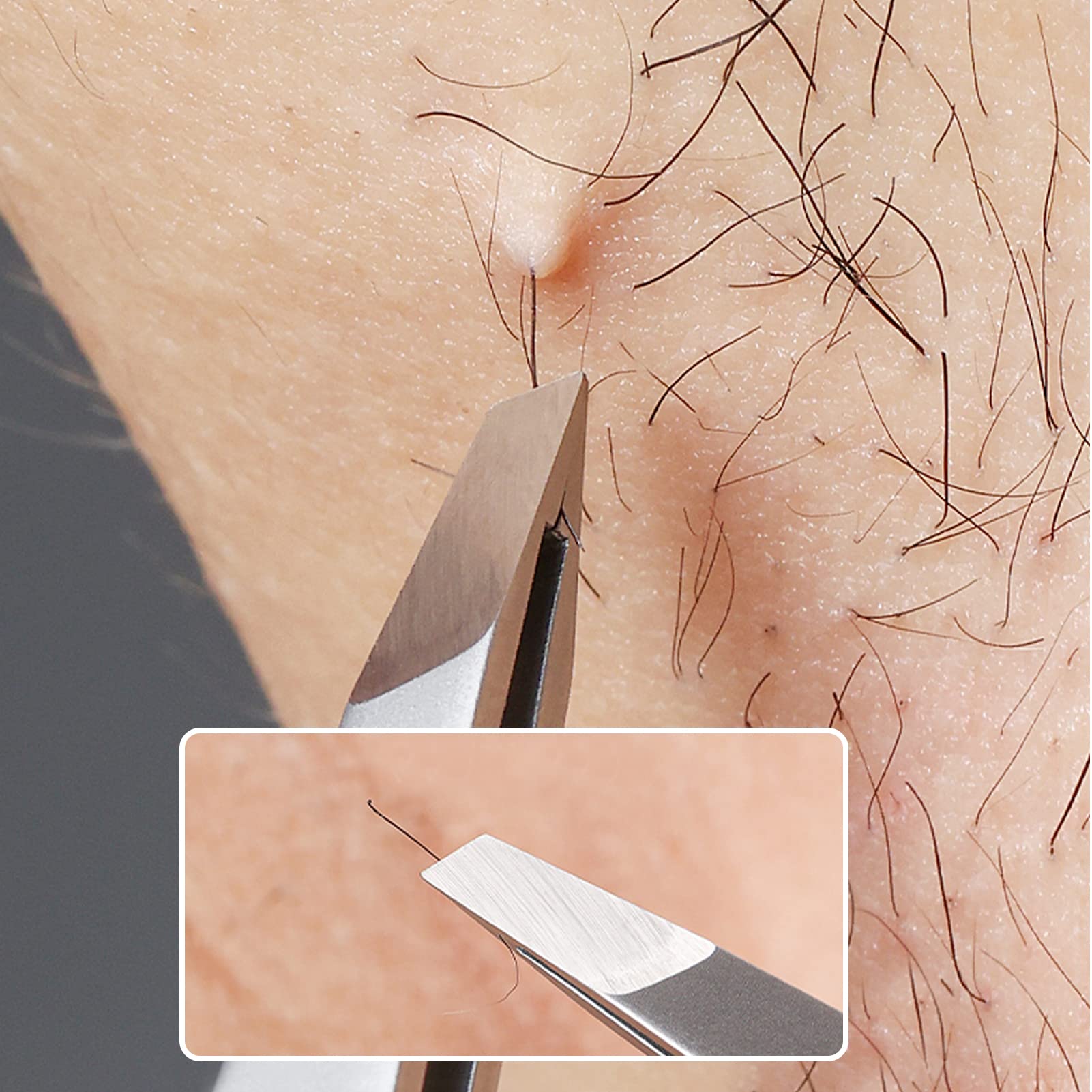 ZERNBER pinces-sourcils plat, compact et portable pour retouches en déplacement