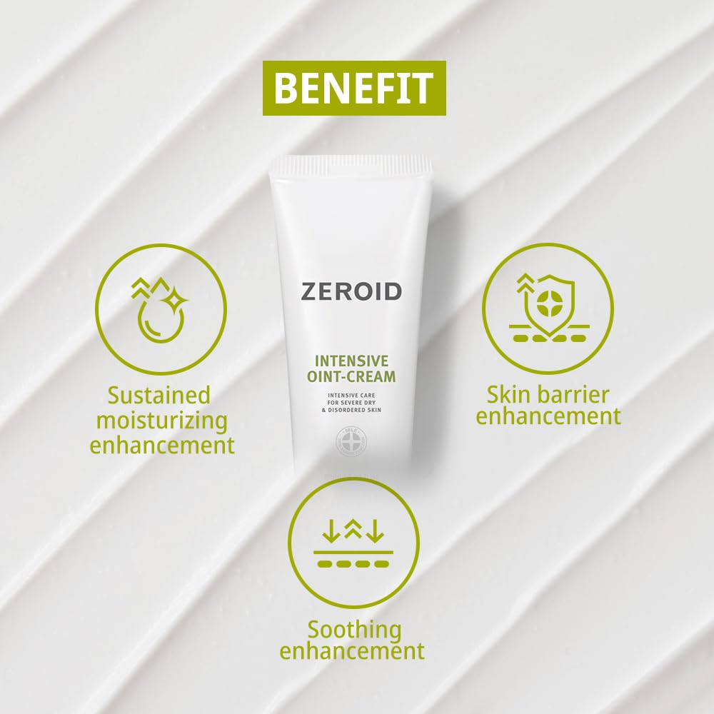Zeroid Intensive Crème Visage application démontrant son utilisation sur peau sèche.