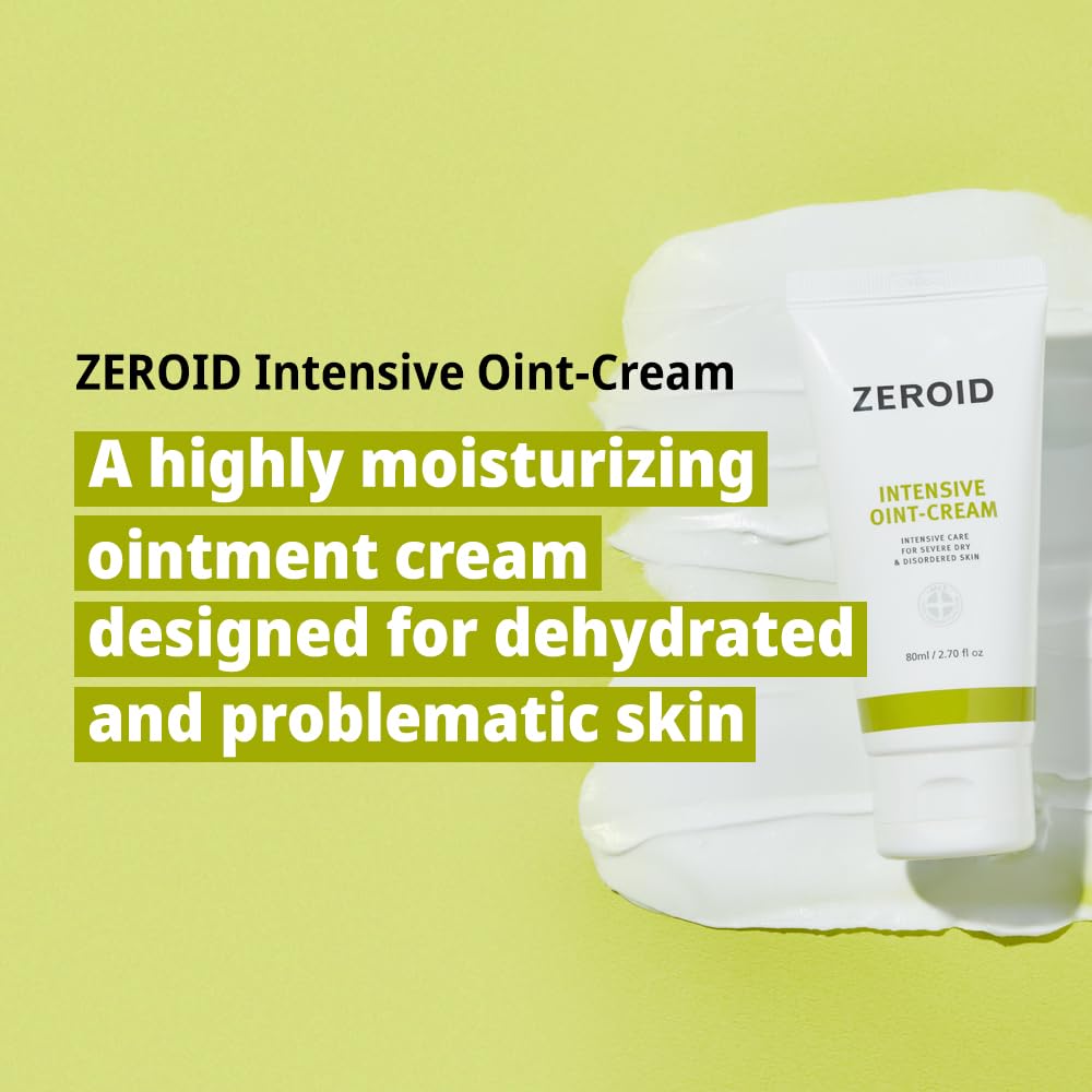 Zeroid Intensive Crème Visage gros plan sur texture riche pour l'hydratation.
