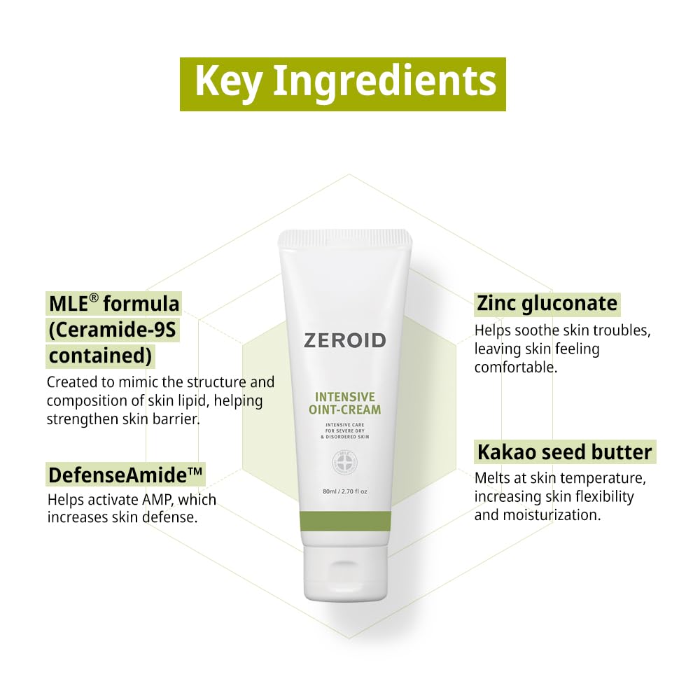 Zeroid Intensive Crème Visage sans parfum pour peaux sensibles.