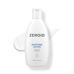 ZEROID Lait apaisant bouteille offre hydratation légère pour peau sensible et sèche.