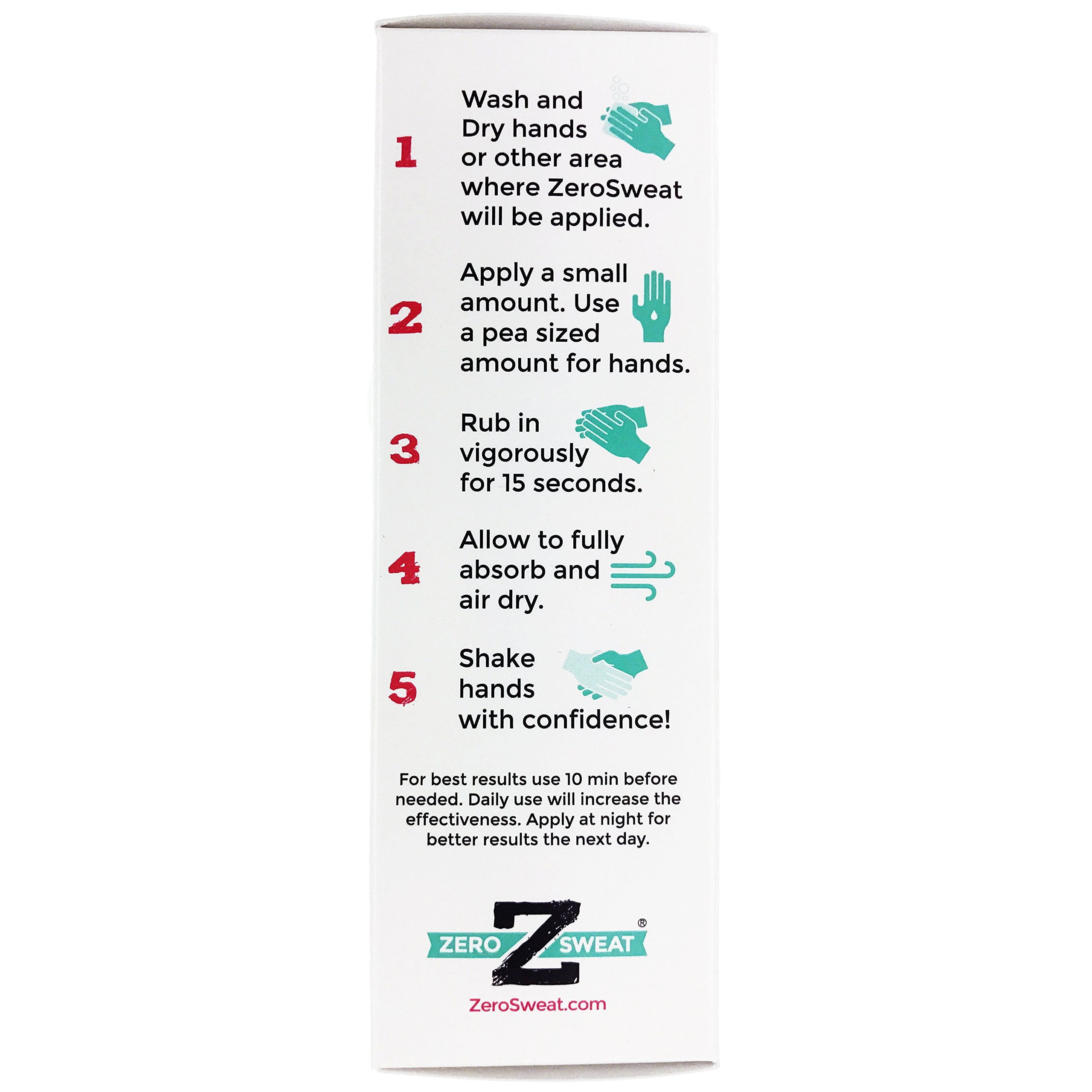 ZeroSweat Lotion — appliquée sur les mains pour une peau sèche durable