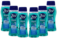 Zest Aqua – flacon gel douche hydratant pour peau douce après la douche.