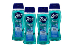 Zest Aqua Gel Douche lot de 4 bouteilles, hydratant et rafraîchissant.