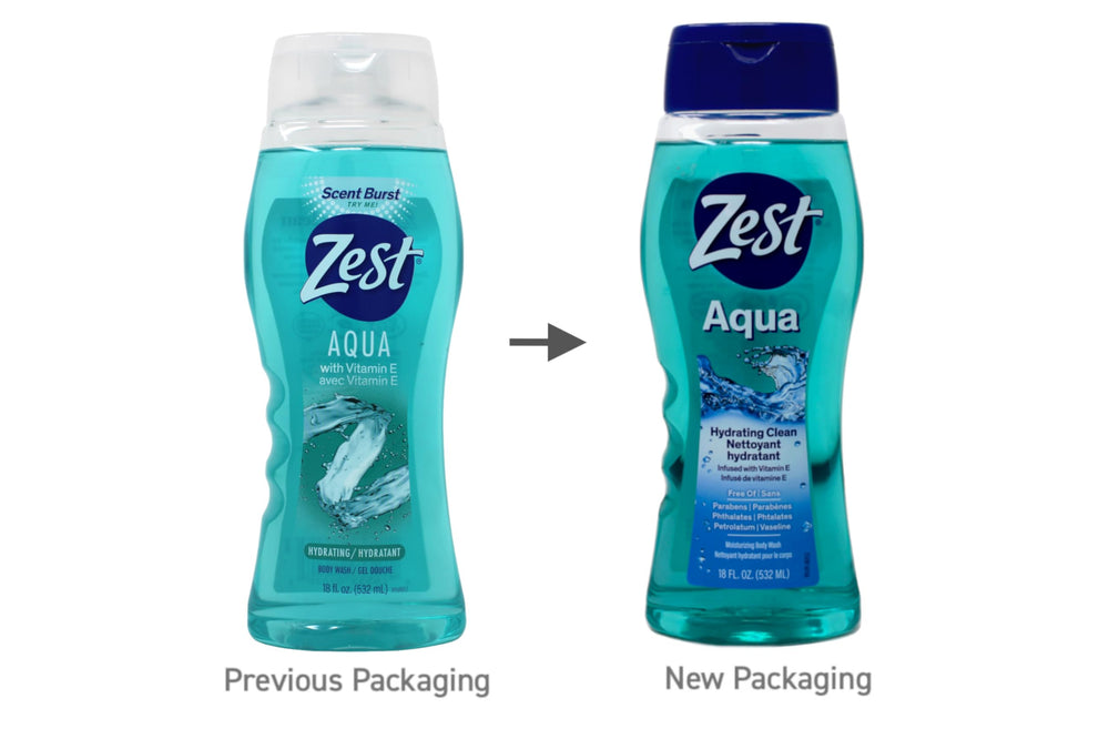 Étiquette sans parabènes Zest Aqua, choix sûr pour la peau sensible.