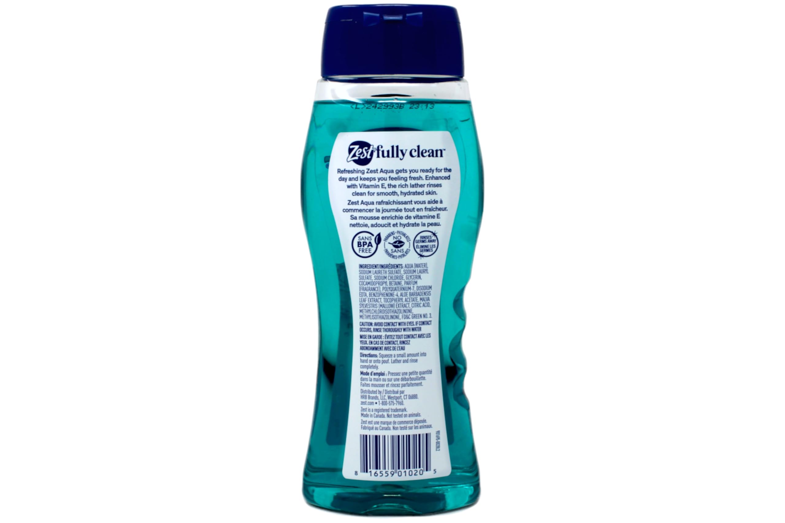 Zest Aqua : vitamine E nourrissante pour une peau douce après chaque douche.
