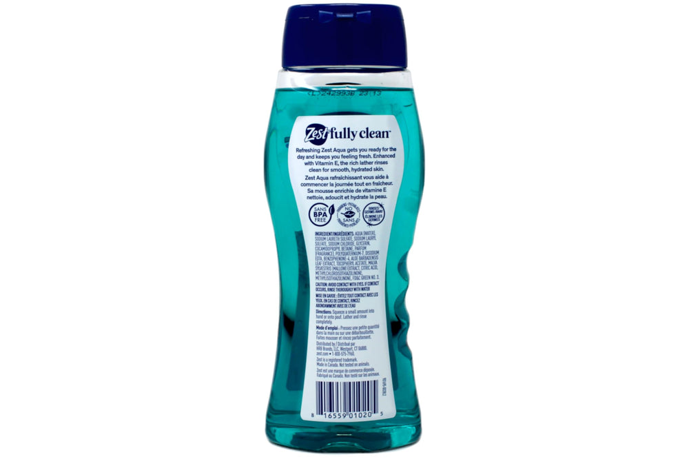 Zest Aqua : vitamine E nourrissante pour une peau douce après chaque douche.