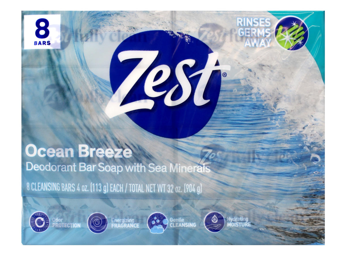 Zest Brise Océane : ensemble de barres avec mousse riche pour nettoyage rafraîchissant