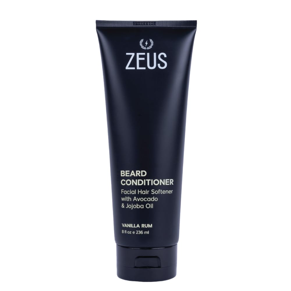 ZEUS Après-shampoing barbe – flacon vanille rhum pour nourrir et adoucir la barbe.
