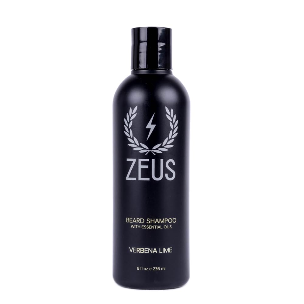 ZEUS Shampoing Barbe : la bouteille met en avant le soin et la fraîcheur.