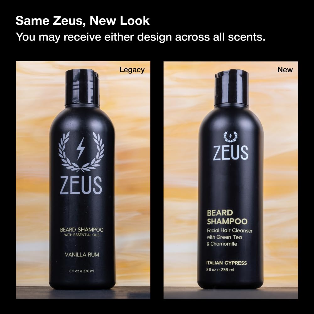 ZEUS Shampoing Barbe: massage sur barbe pour démêler et adoucir les poils.