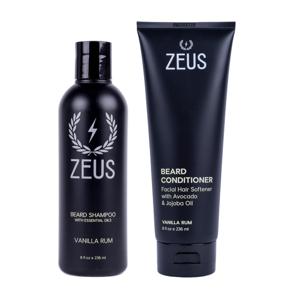 Coffret ZEUS barbe avec Shampoing et Après-Shampoing pour hydratation et douceur.