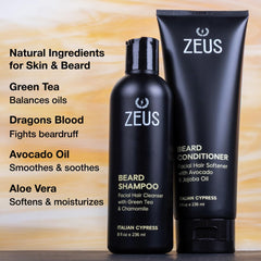 ZEUS Conditionneur barbe - bouteille 8oz, hydratation et lissage des poils.