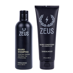 ZEUS set-lavage-barbe - ensemble de bouteilles 8oz, hydratant et revitalisant pour la barbe.