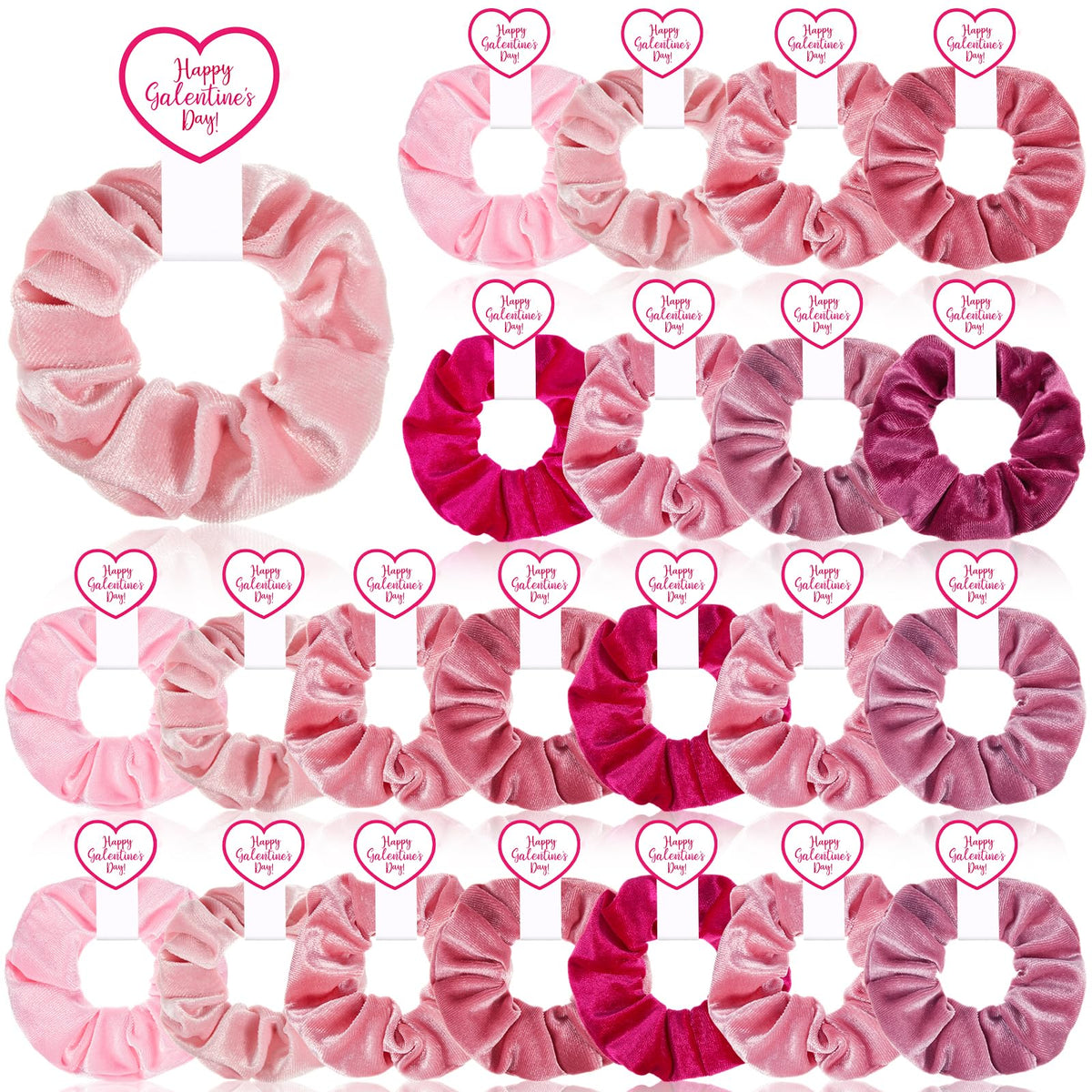 Zeyune 24 chouchous velours rose ensemble, parfait pour offrir.