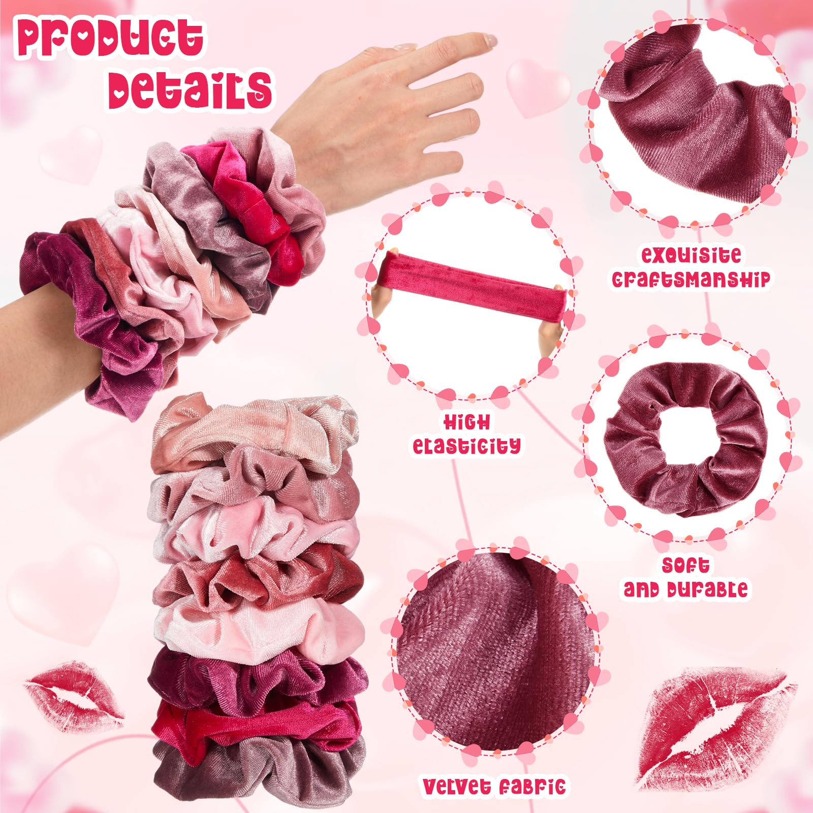 Chouchous velours rose doux Zeyune, confort longue durée.