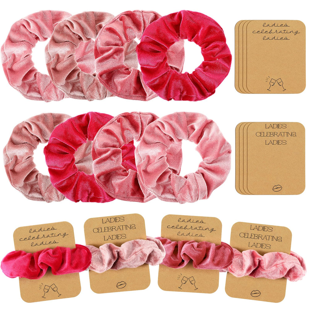 Zeyune scrunchies velours rose, ensemble pour la Journée entre amies, parfait pour accessoiriser une tenue.