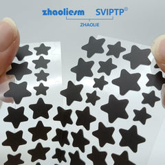 Patch ZHAOLIESM étoile noire 12mm: adhérence fiable toute la journée.