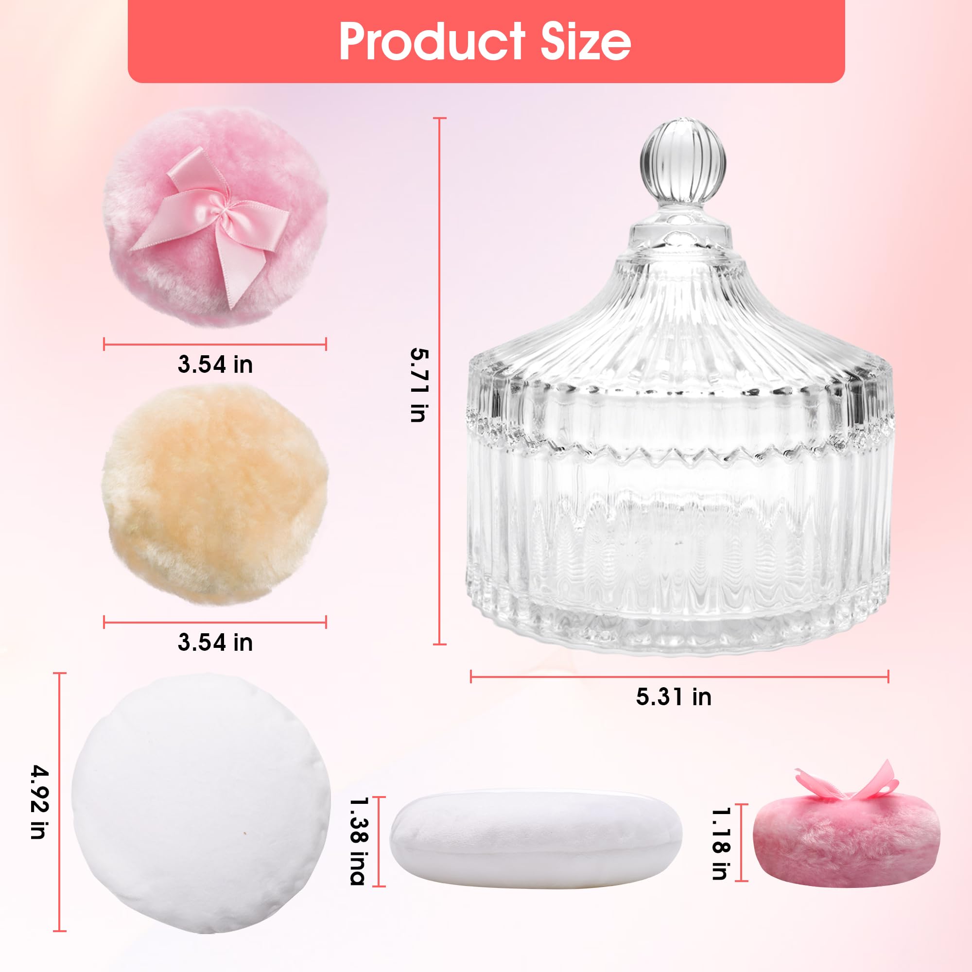 Zhaoyao Coffret poudre et puffs-coiffeuse, ensemble pratique et facile à nettoyer.