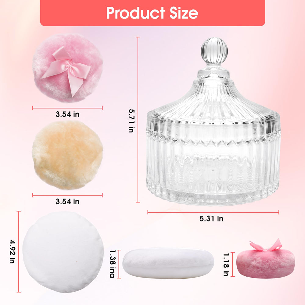 Zhaoyao Coffret poudre et puffs-coiffeuse, ensemble pratique et facile à nettoyer.