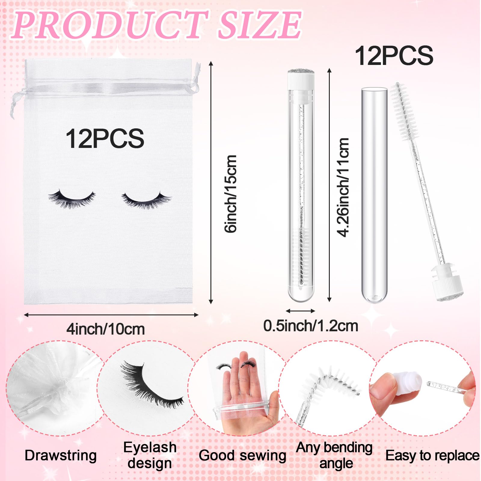 Zhehao kit soin cils : étuis entretien pour rangement pratique.