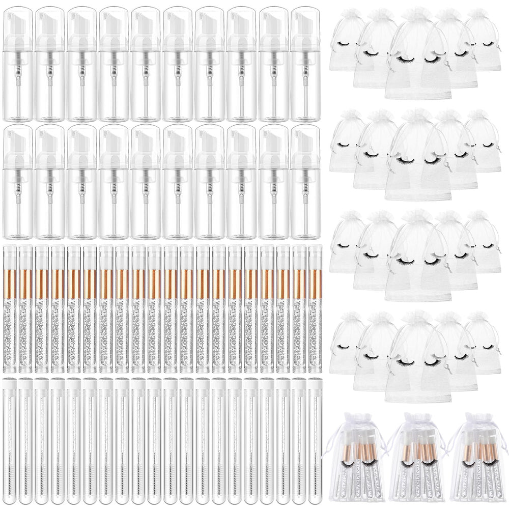 Zhehao kit soin cils : bouteilles pompe 60 ml, dosage précis et nettoyage facile.
