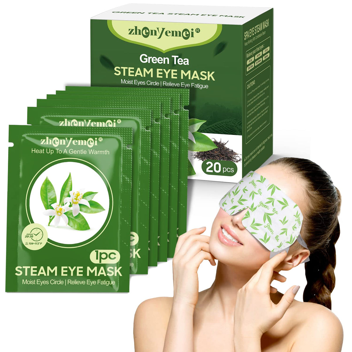 ZHENYEMEI masque yeux autochauffant: chaleur apaisante pour fatigue oculaire