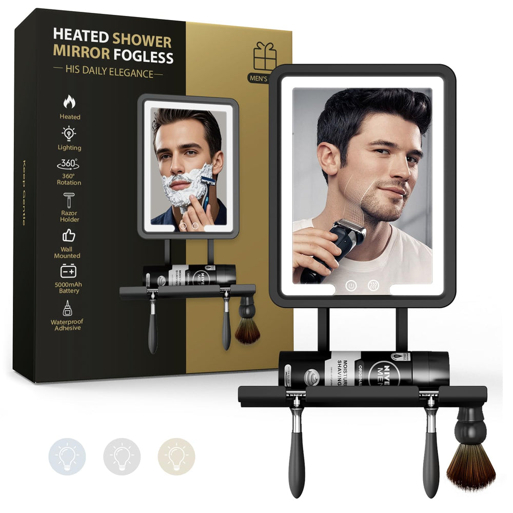 Miroir ZHENYEMEI anti-buée avec chauffage pour rasage précis.