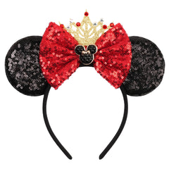Le zhezesmila bandeau oreilles souris paillettes et couronne ajoute une touche glamour idéale pour une fête.