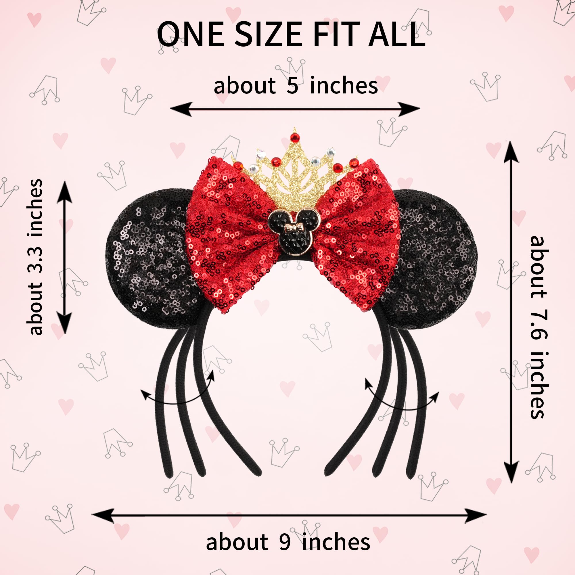 Zhezesmila coffret cadeau bandeau oreilles souris, idéal pour offrir un style festif.