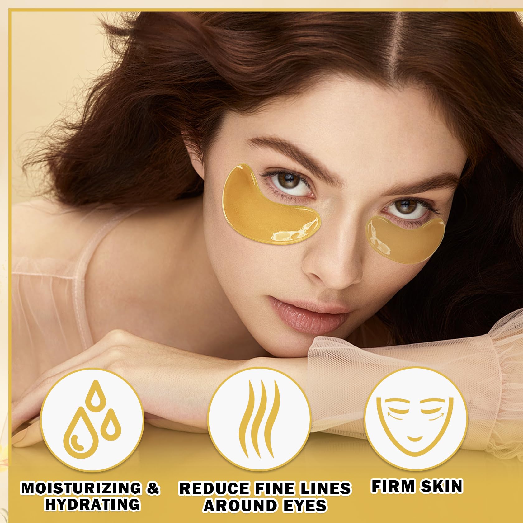 ZHISHUDL Masque yeux or rose – sensation fraîche et hydratante