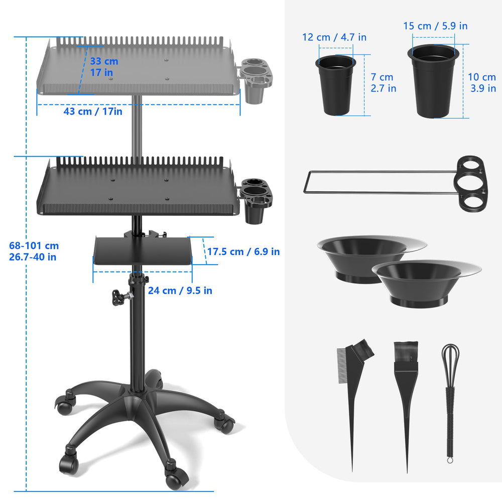 ZHOOGE chariot coiffure: support sépareur pour cheveux et outils ordonnés.