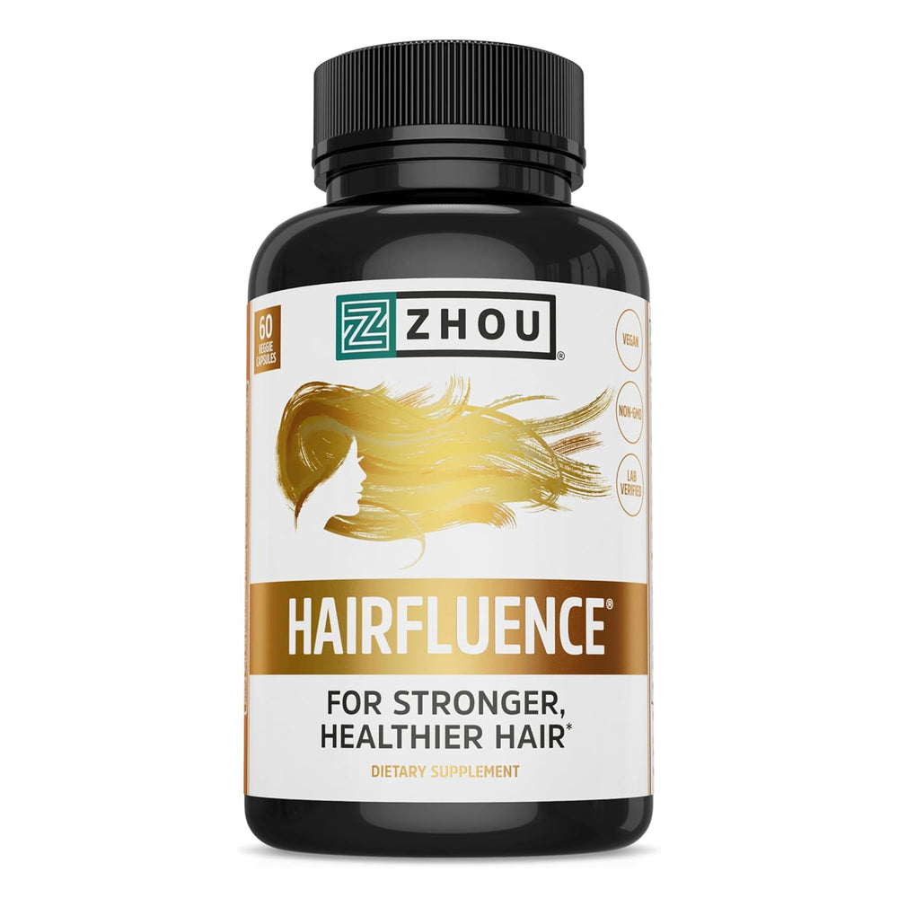Bouteille Zhou Hairfluence prête à intégrer une routine capillaire saine.