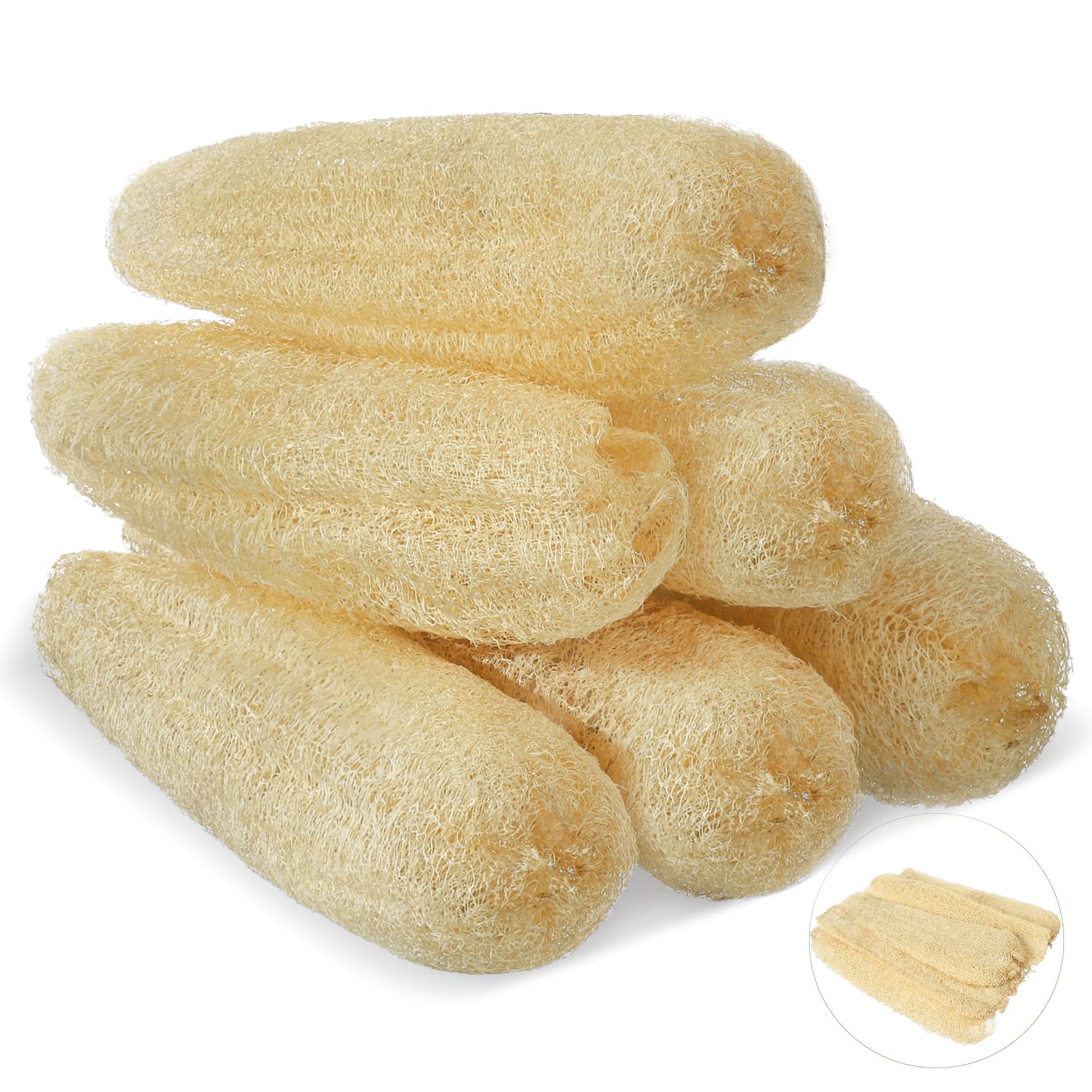 Éponge ZhouBoat loofah naturelle 11,8 pouces prête pour un nettoyage efficace.