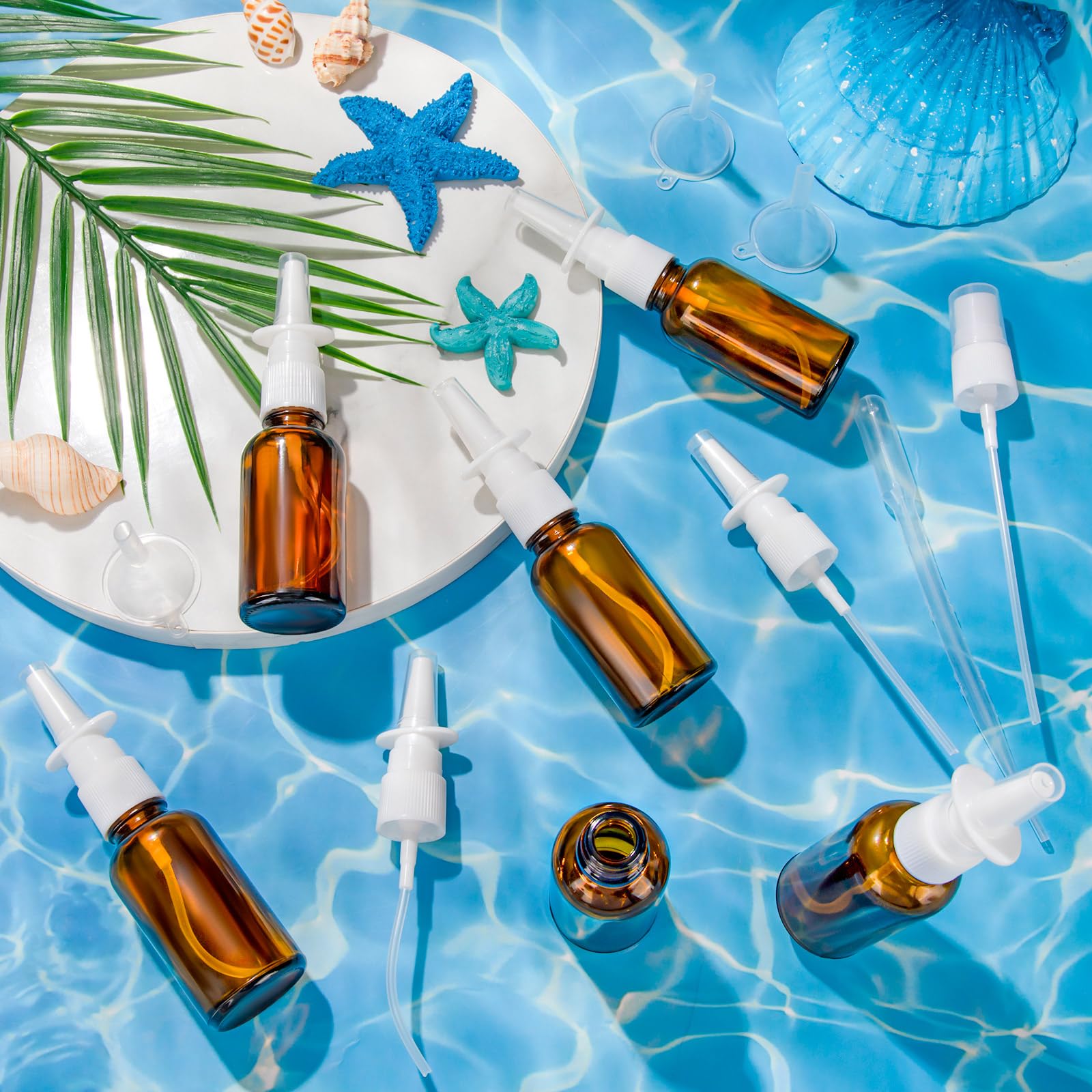 Ensemble ZHWKMYP de 6 bouteilles en verre ambré pour plusieurs utilisations.