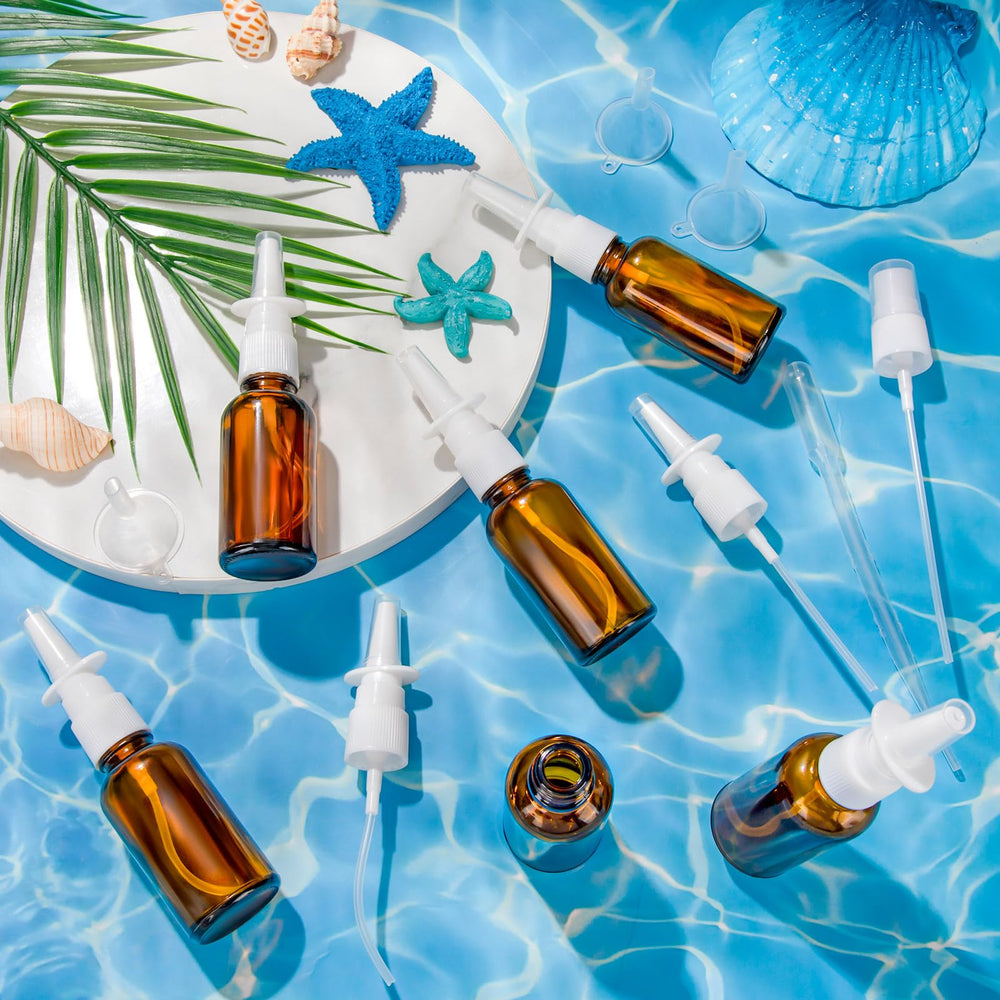 Ensemble ZHWKMYP de 6 bouteilles en verre ambré pour plusieurs utilisations.