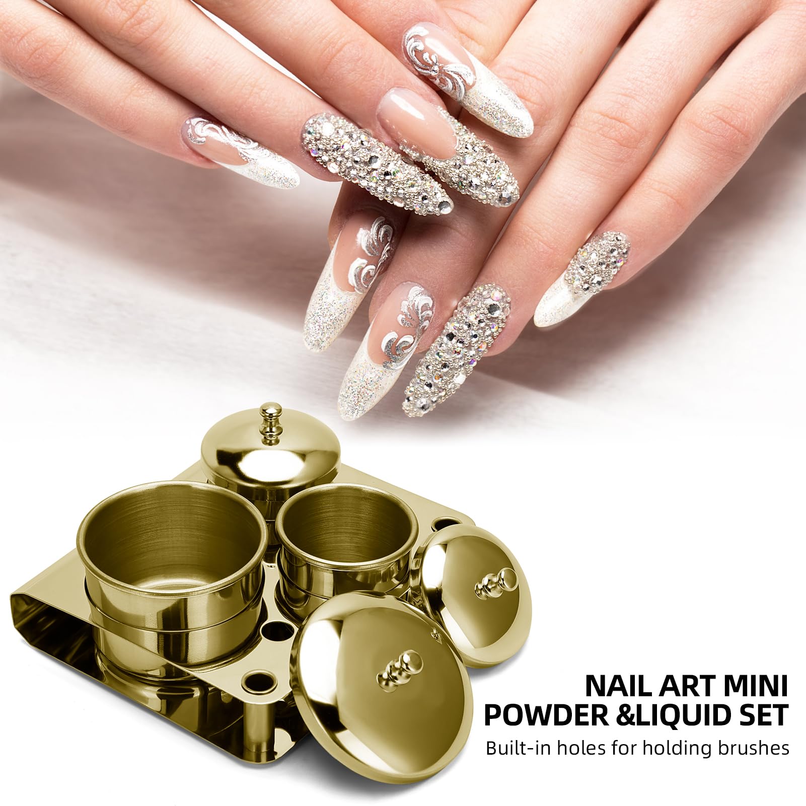ZIBARBER Dappen Dish emplacements pinceaux integres, gain pratique en nail art.