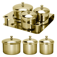 ZIBARBER Dappen Dish ensemble 3 pieces en acier inoxydable dore, rangement pratique.