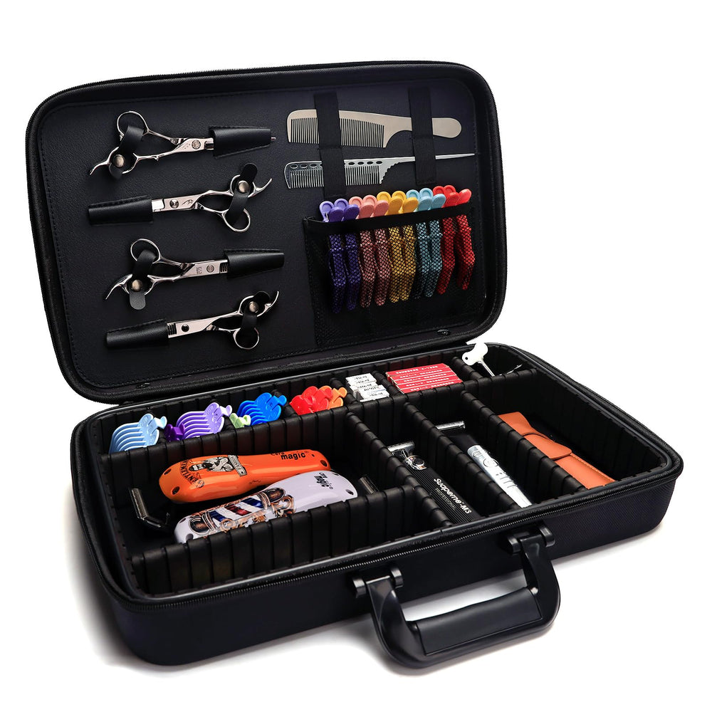 ZIBARBER organiseur-outils-barbier intérieur, diviseurs modulables pour clippers et ciseaux.