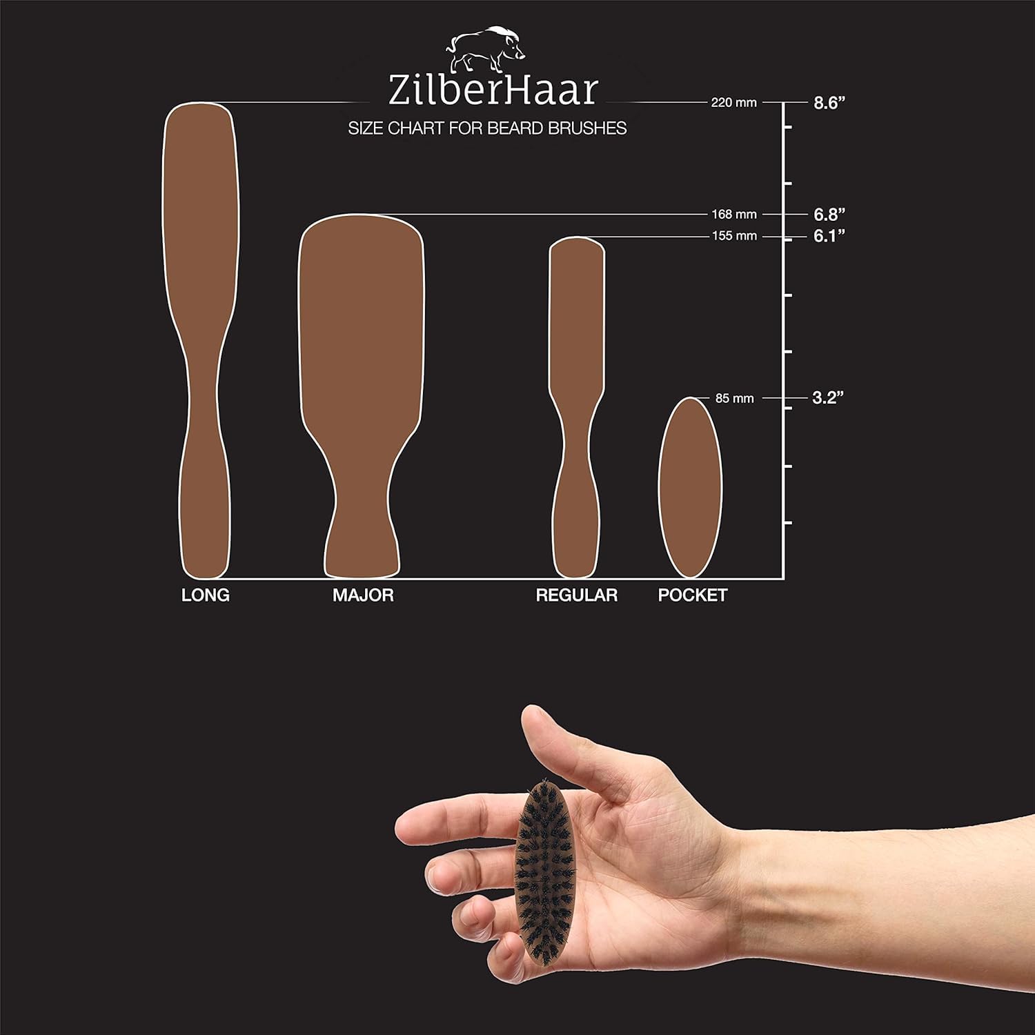 Poils de sanglier ZilberHaar apportant douceur et texture naturelle.