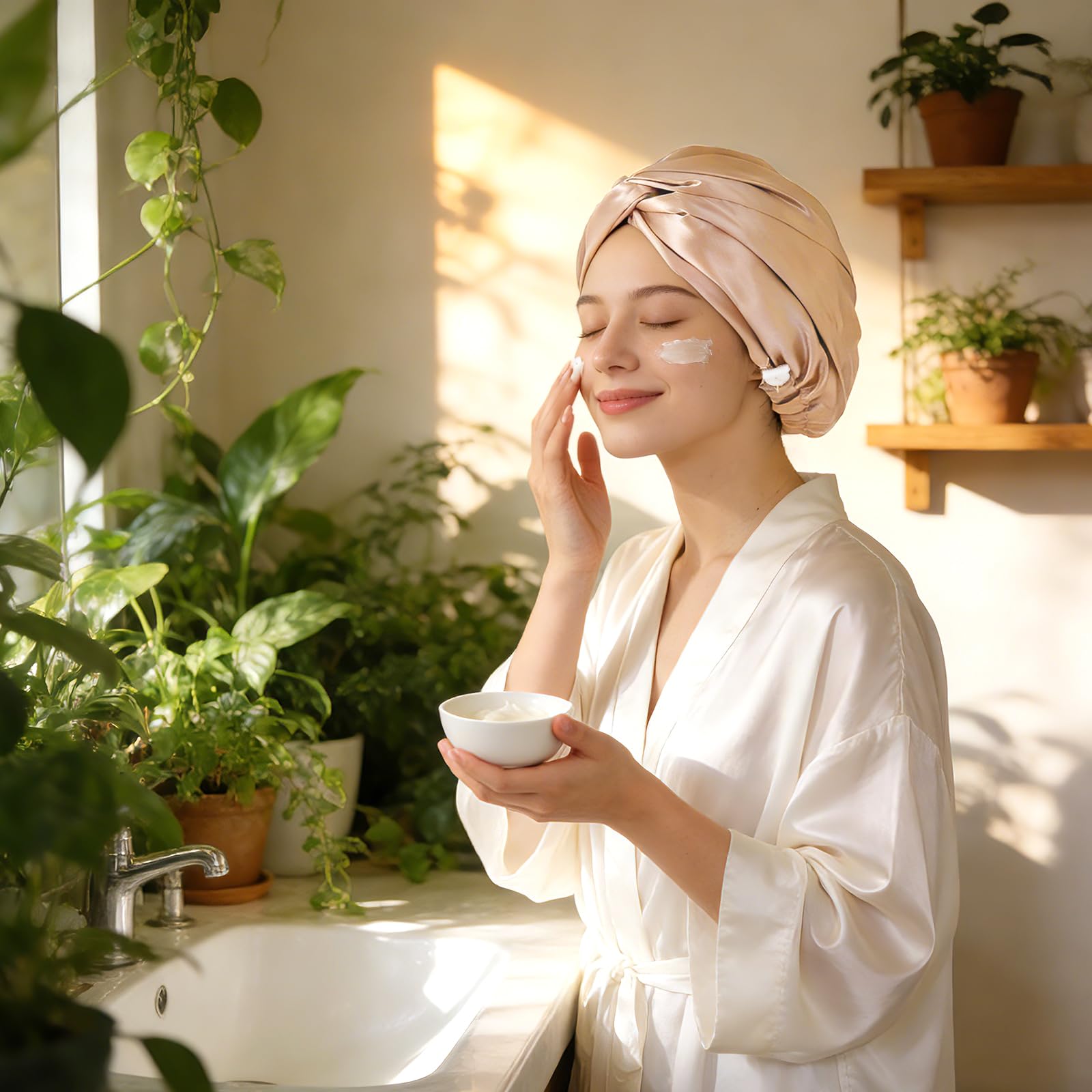 Bonnet ZIMASILK rose, taille 21-23 pouces pour un ajustement confortable.