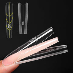 Ongles ZIMOOM: formes sandwich haut et bas pour une extension précise.