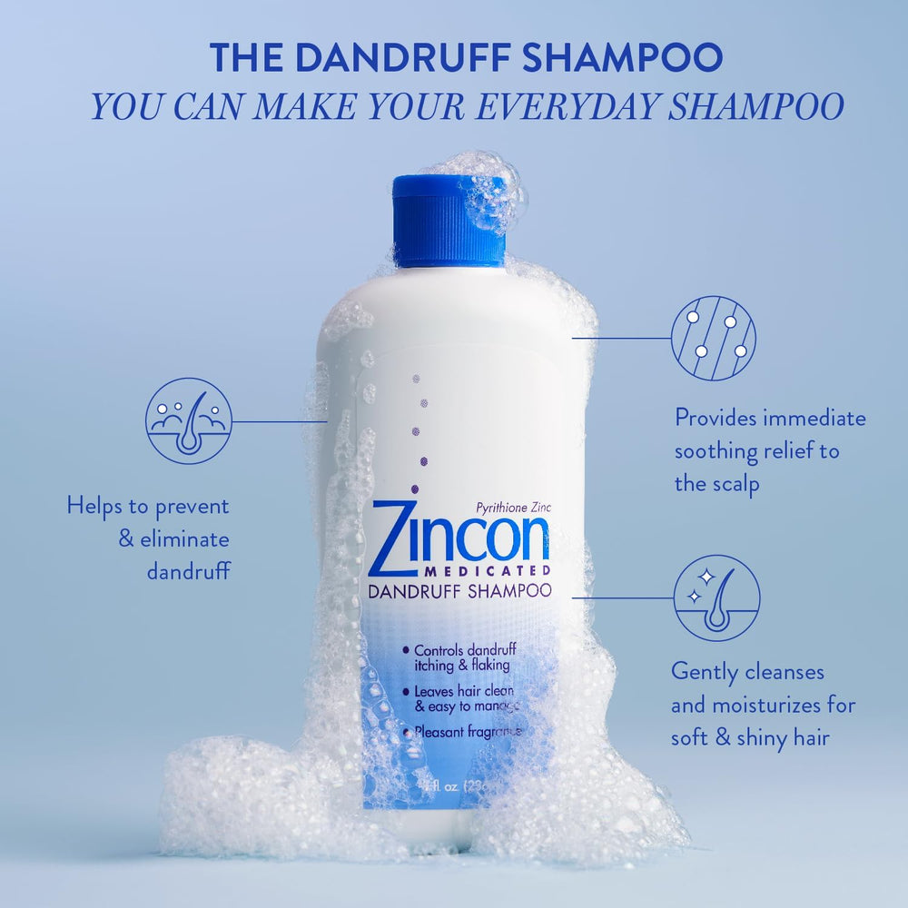Zincon Shampoing : application sur cuir chevelu, peut réduire les pellicules