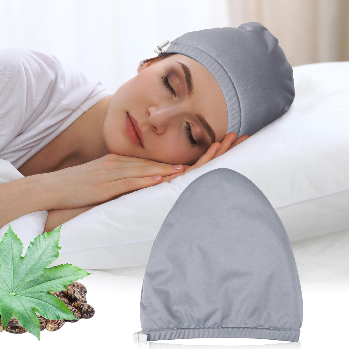 ZINGTERRA Pack Castor Wrap Tête: textile doux en coton-bambou pour sommeil confortable.